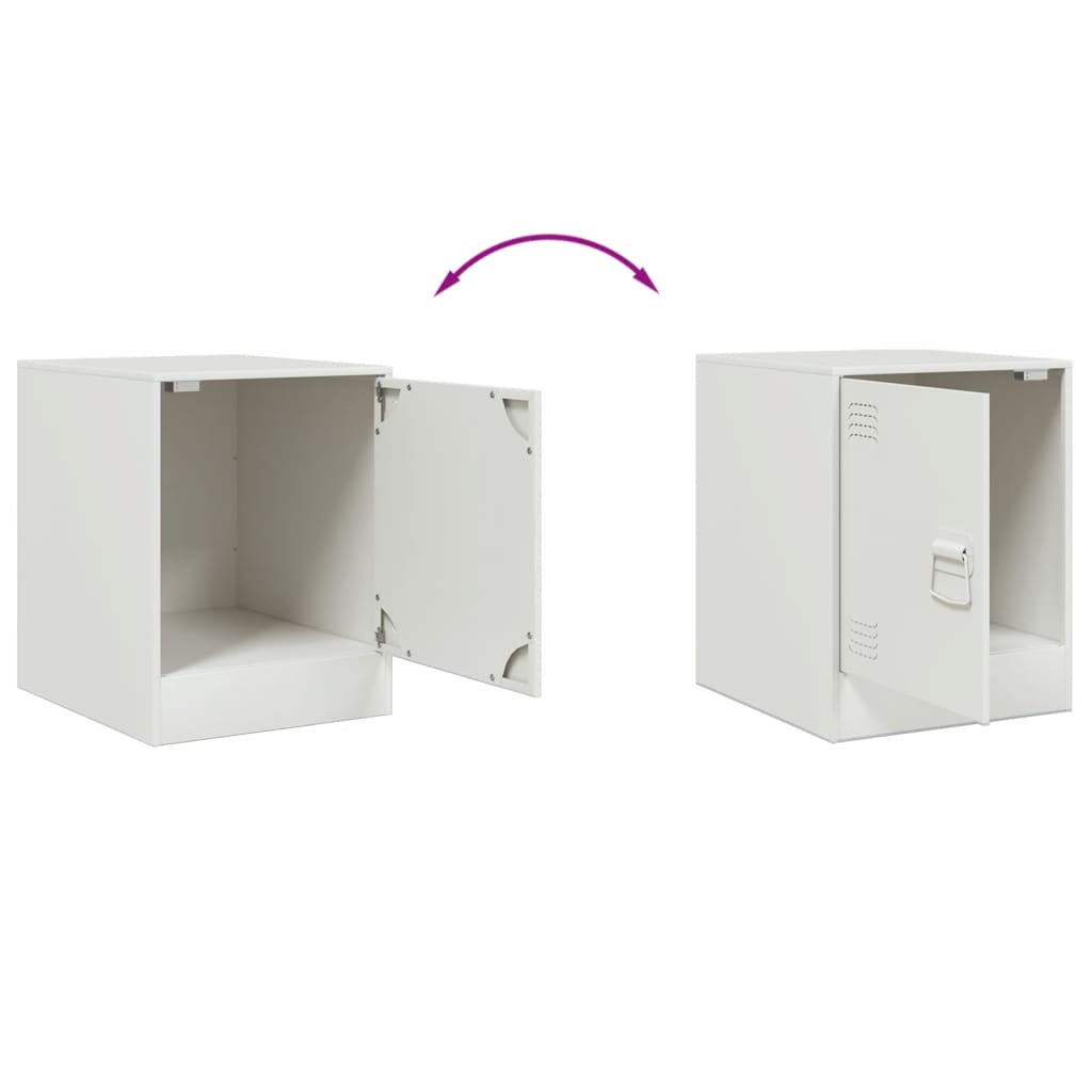Tables de chevet 2 pcs. Blanc 34,5x39x44 cm en acier