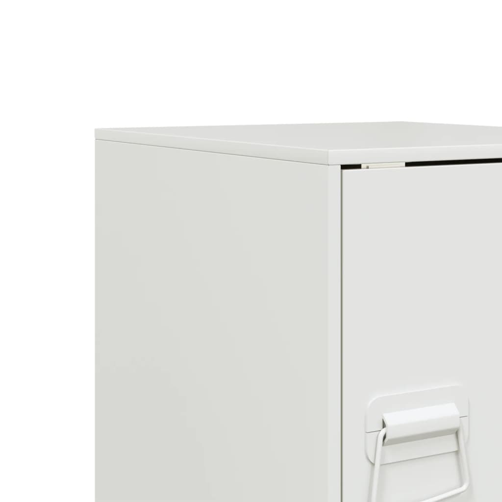 Tables de chevet 2 pcs. Blanc 34,5x39x44 cm en acier