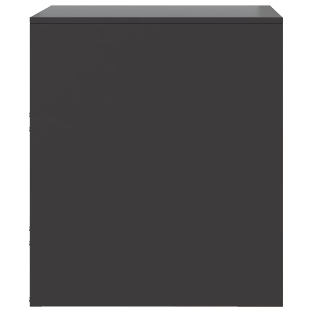 Bedside Table Black 34.5x39x44 cm Steel