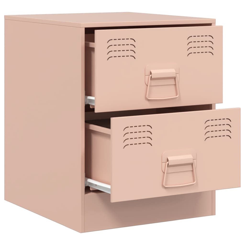 Bedside Table Pink 34.5x39x44 cm Steel