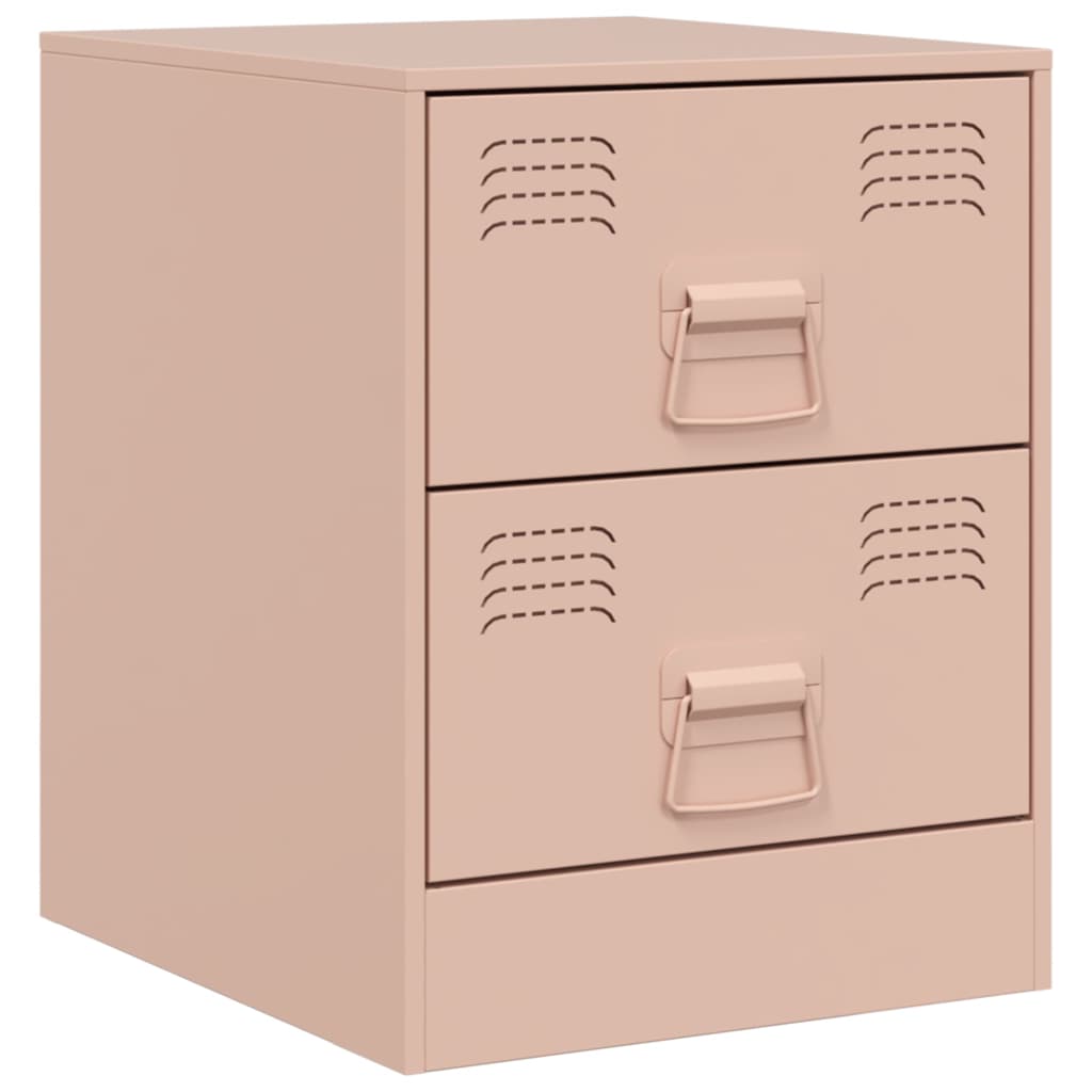 Tables de chevet 2 pcs. Rose 34,5x39x44 cm en acier