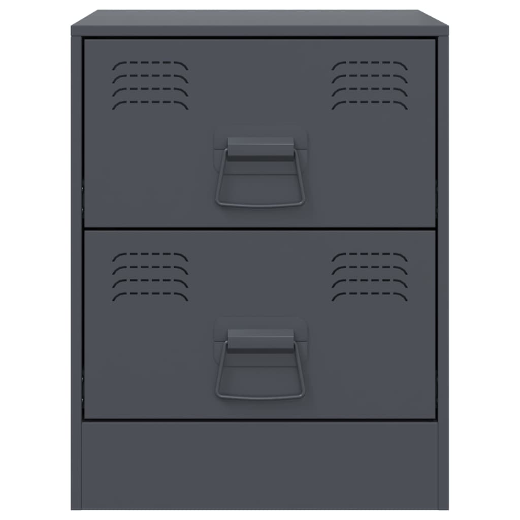 Bedside tables 2 pcs. Anthracite 34.5x39x44 cm steel