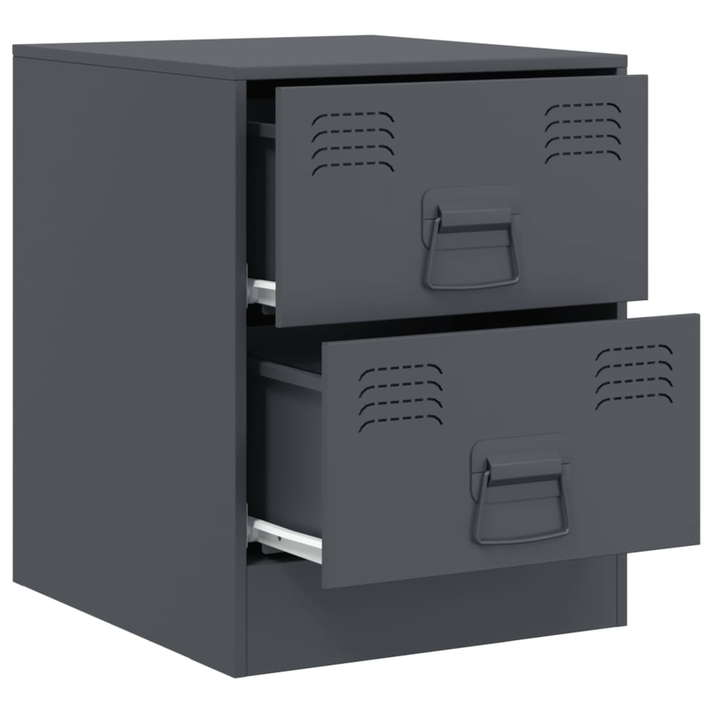 Bedside tables 2 pcs. Anthracite 34.5x39x44 cm steel
