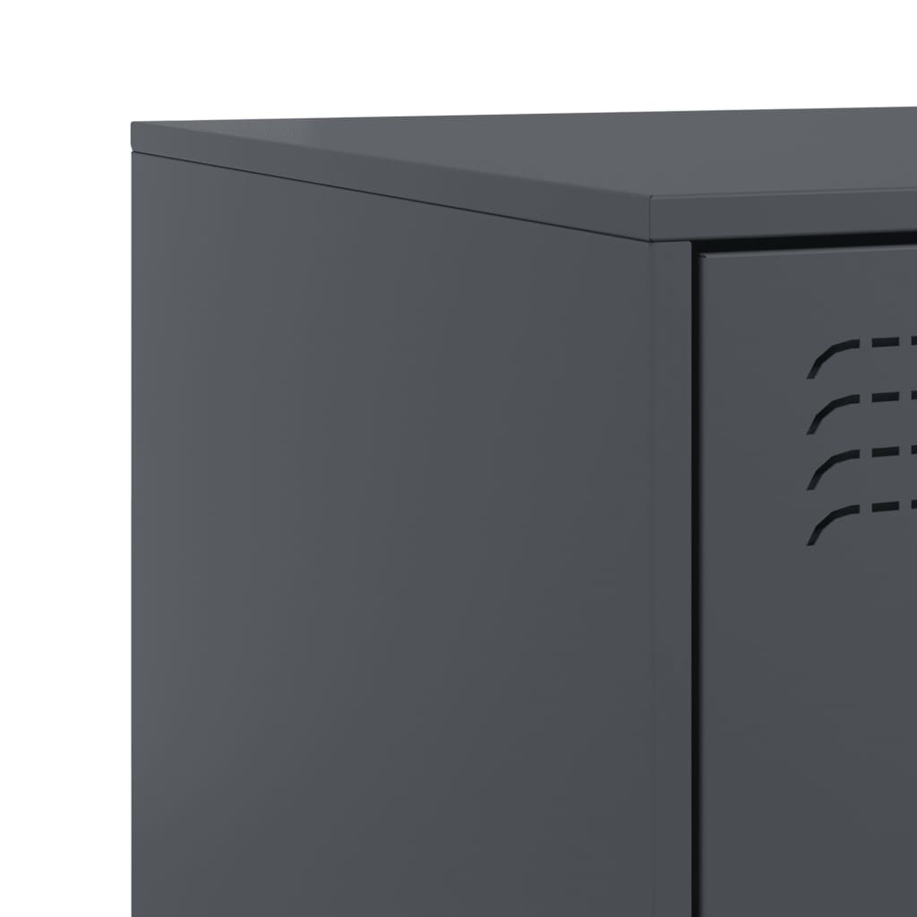 Bedside tables 2 pcs. Anthracite 34.5x39x44 cm steel