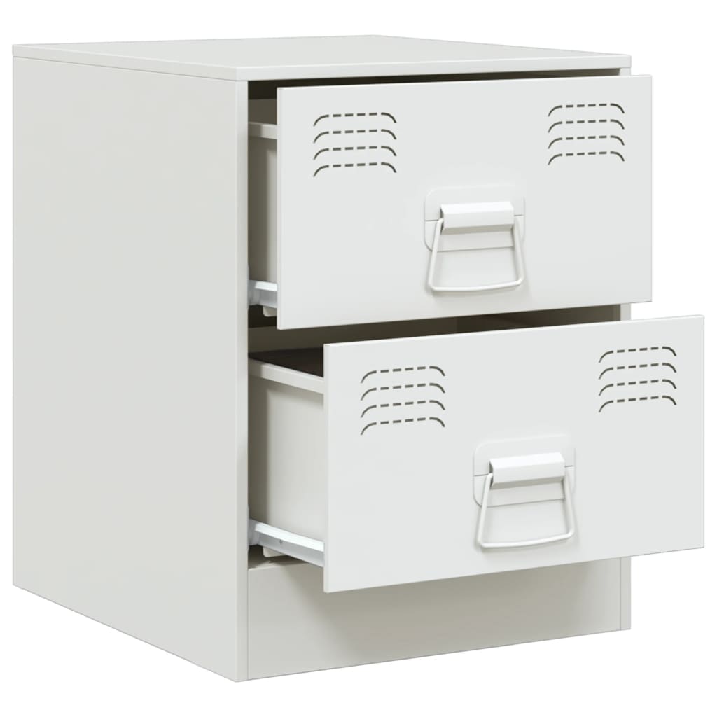 Tables de chevet 2 pcs. Blanc 34,5x39x44 cm en acier