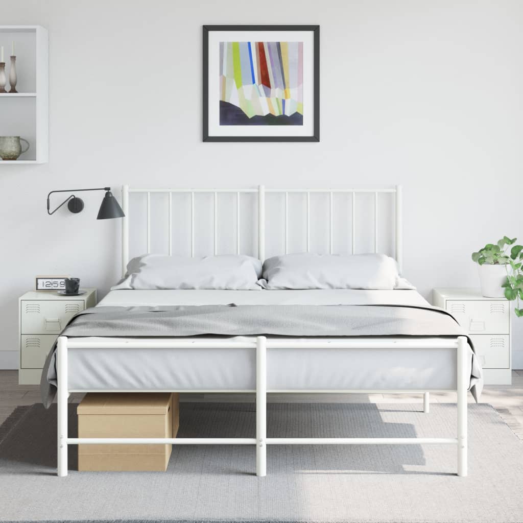 Tables de chevet 2 pcs. Blanc 34,5x39x44 cm en acier