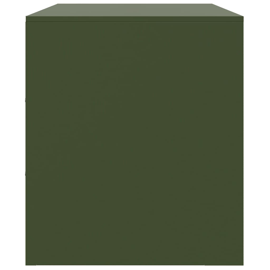 Meuble TV vert olive 67x39x44 cm en acier
