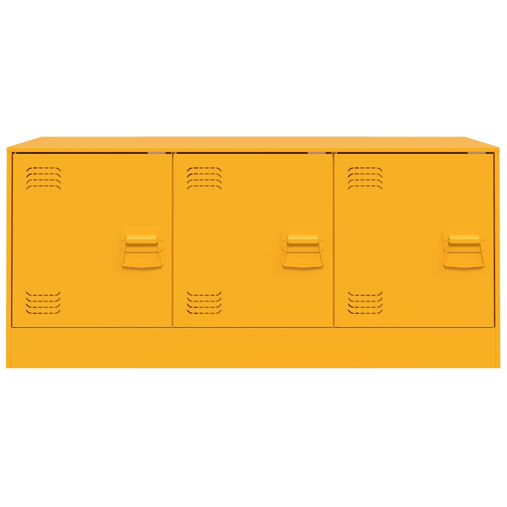 Meuble TV jaune moutarde 99x39x44 cm en acier