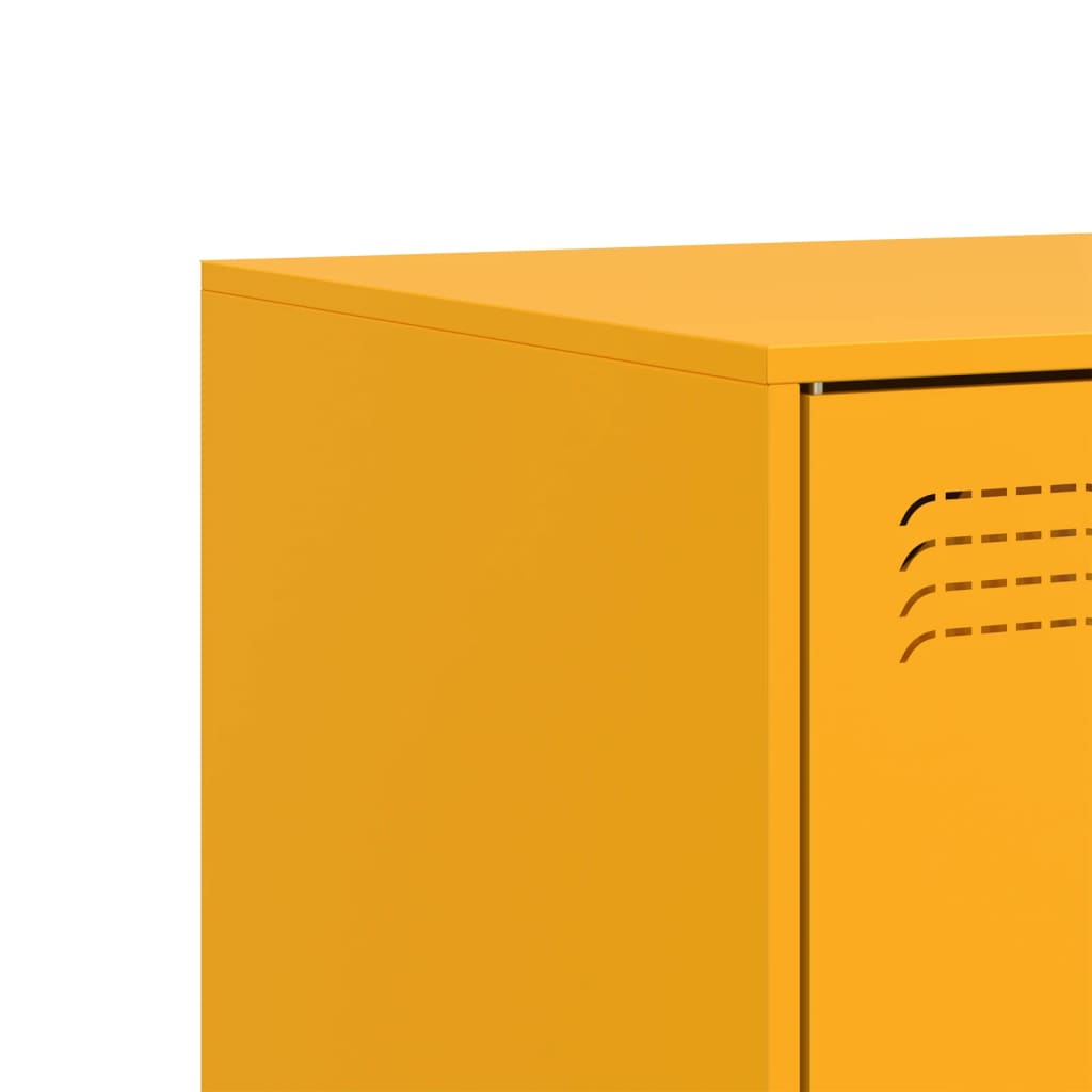 Meuble TV jaune moutarde 99x39x44 cm en acier