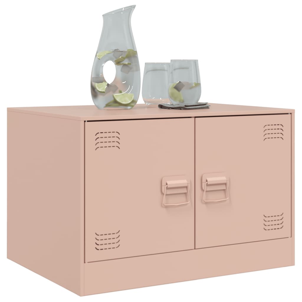 Coffee table pink 67x50x44 cm steel