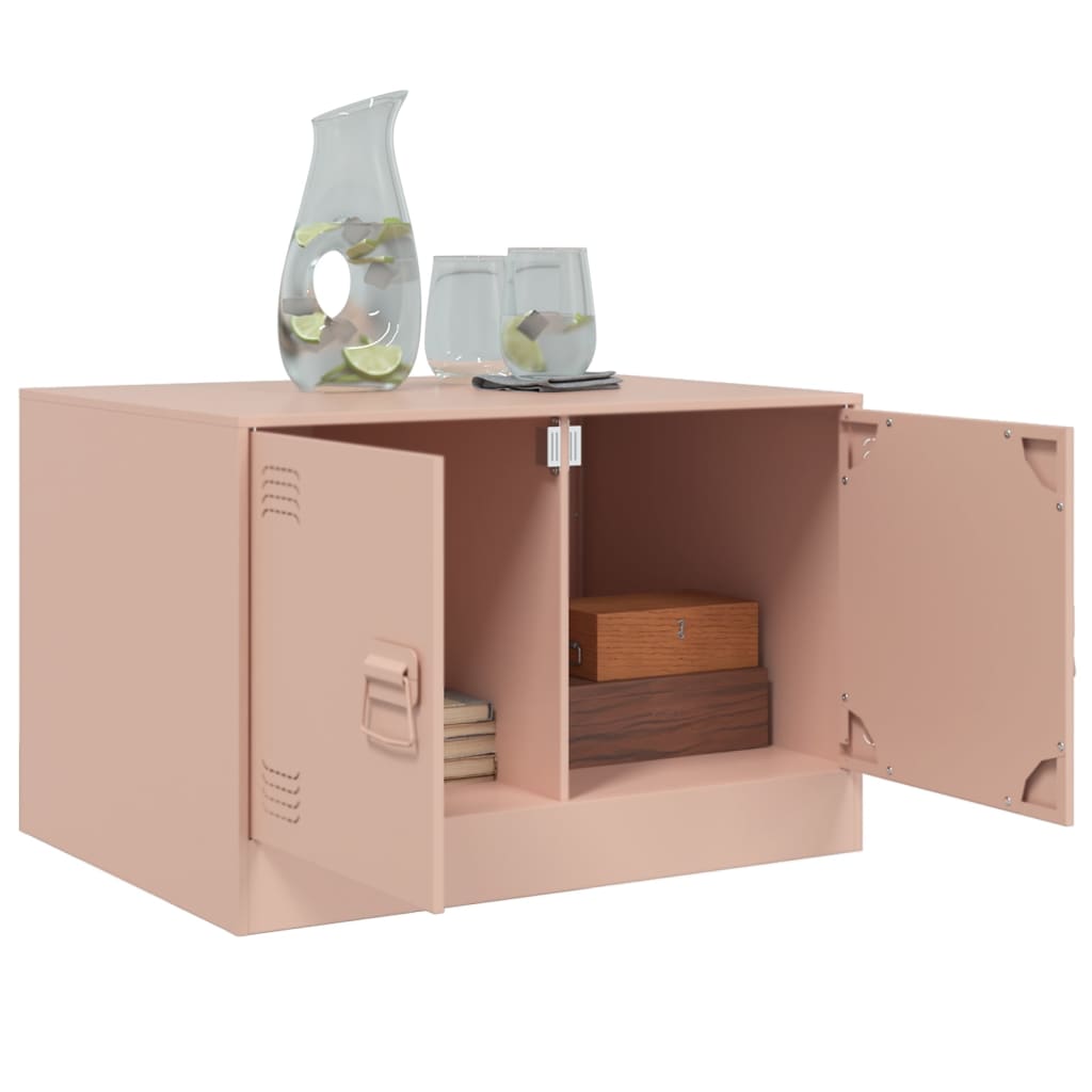 Coffee table pink 67x50x44 cm steel