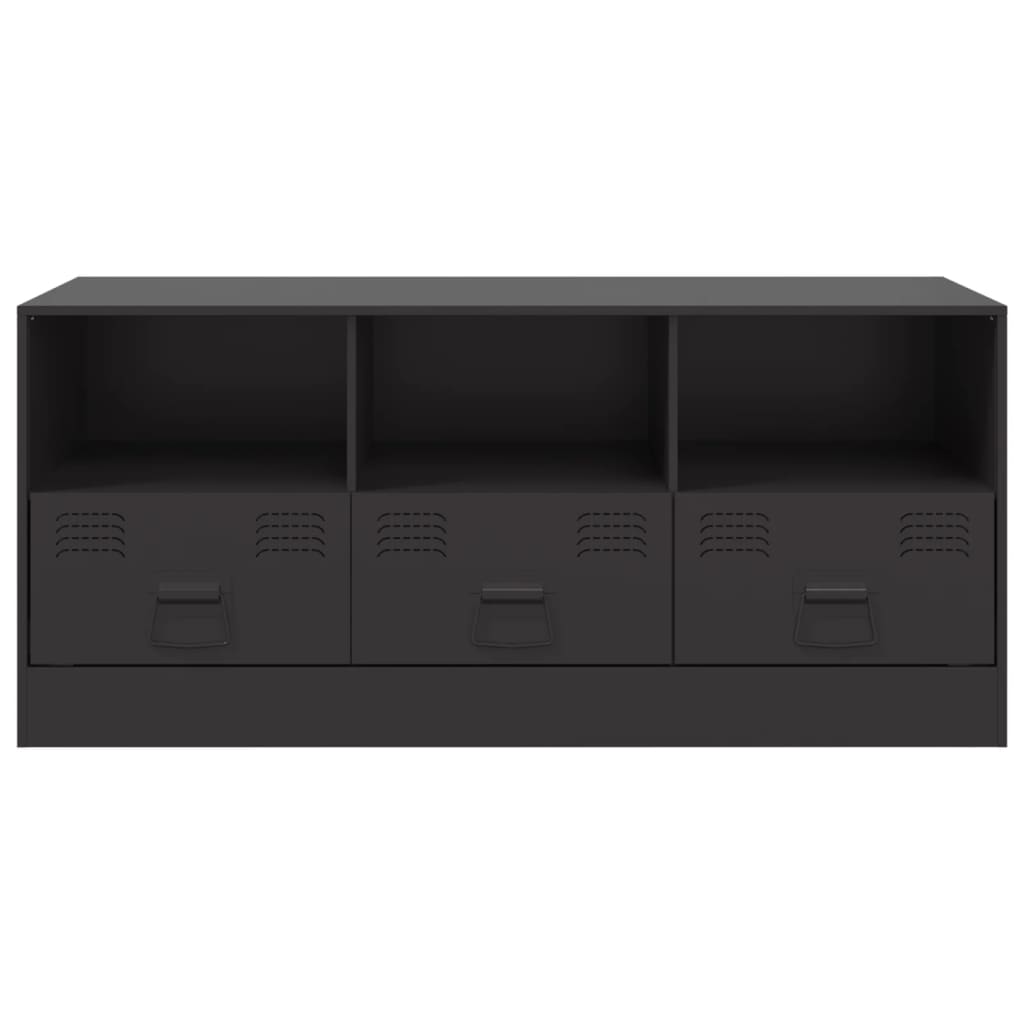 Meuble TV noir 99x39x44 cm en acier