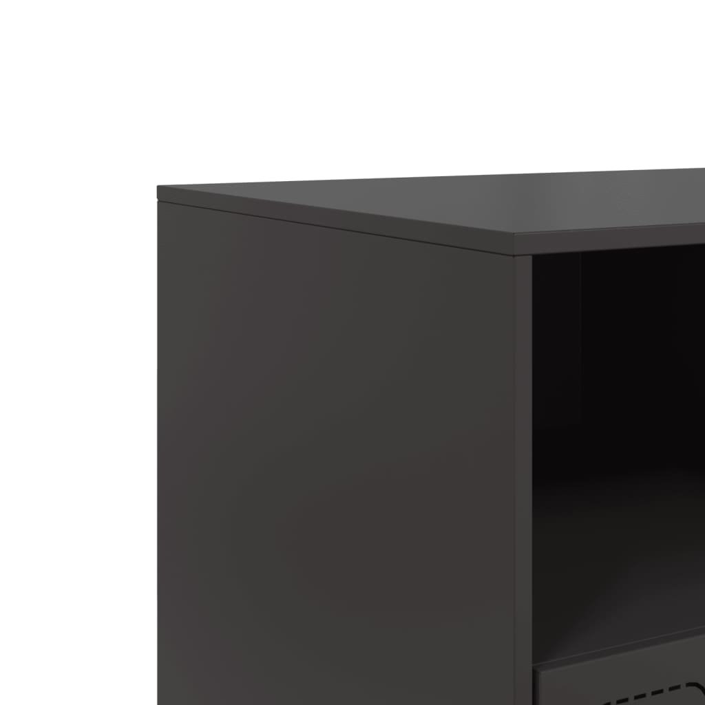 Meuble TV noir 99x39x44 cm en acier