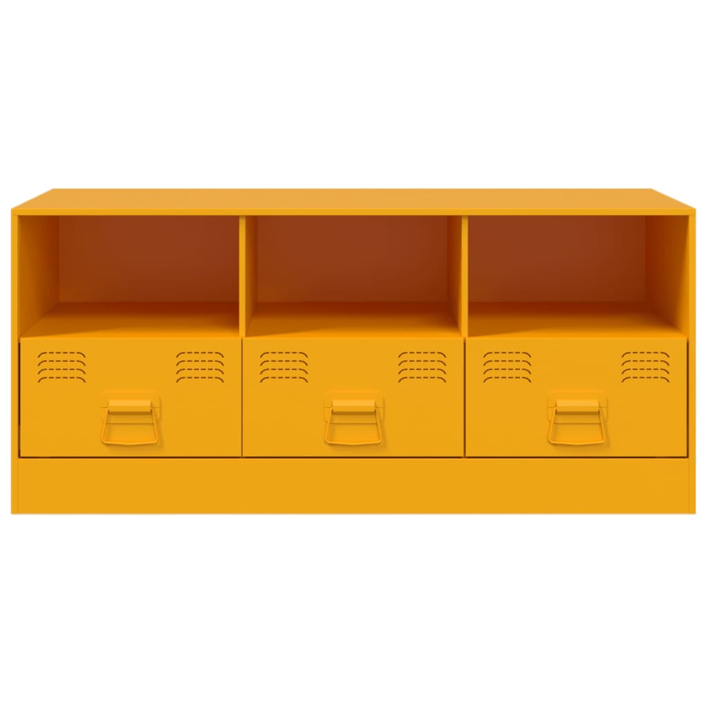 Meuble TV jaune moutarde 99x39x44 cm en acier
