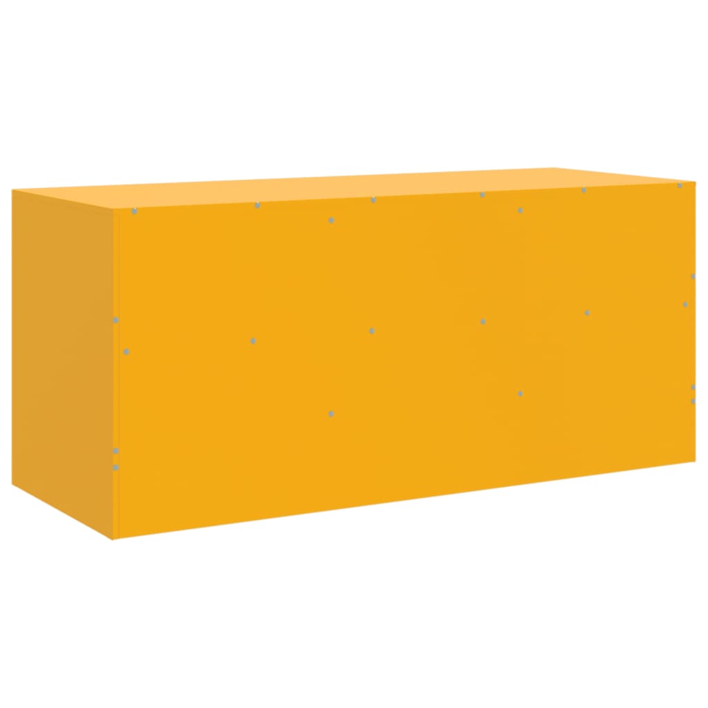 Meuble TV jaune moutarde 99x39x44 cm en acier
