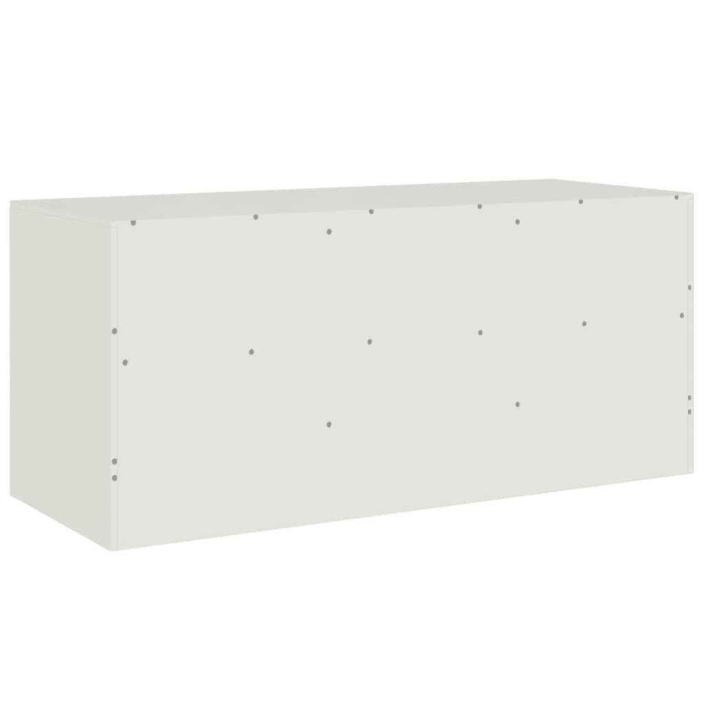 Meuble TV blanc 99x39x44 cm en acier