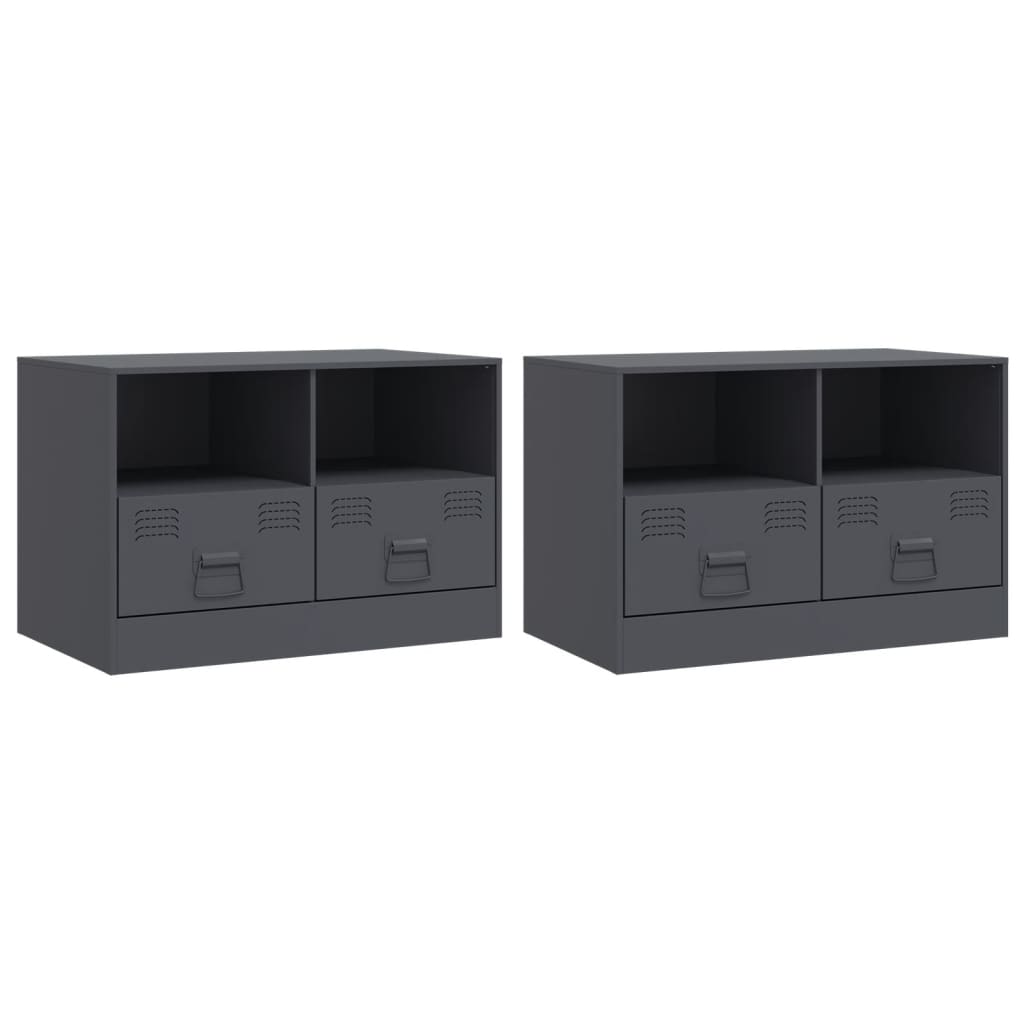 Meubles TV 2 pcs. Anthracite 67x39x44 cm en acier