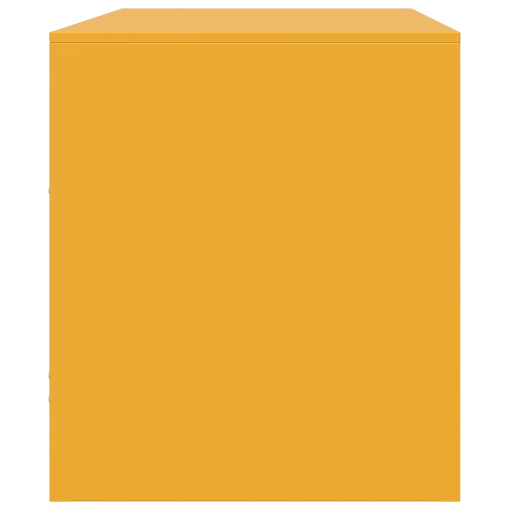 Meuble TV jaune moutarde 67x39x44 cm en acier