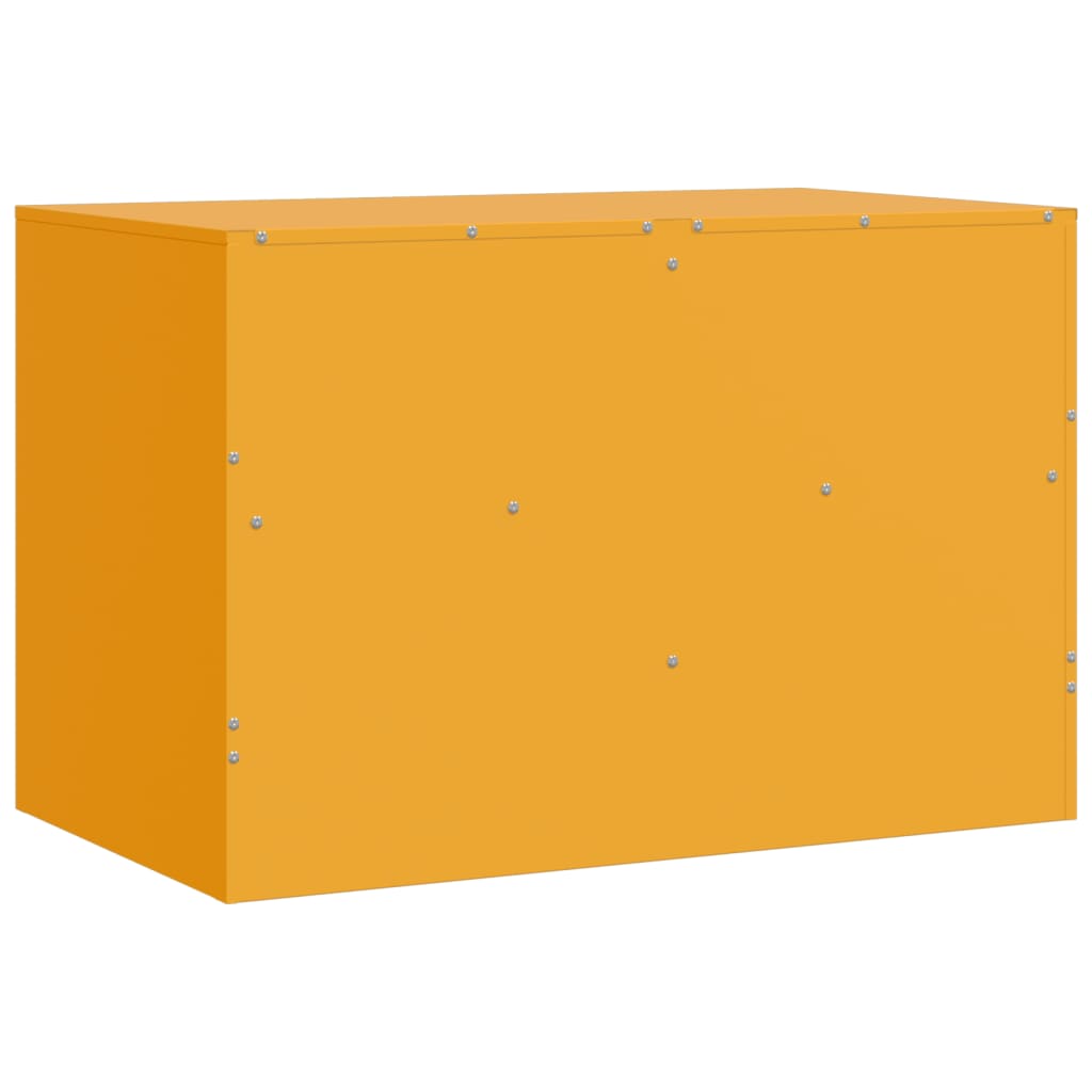 Meuble TV jaune moutarde 67x39x44 cm en acier