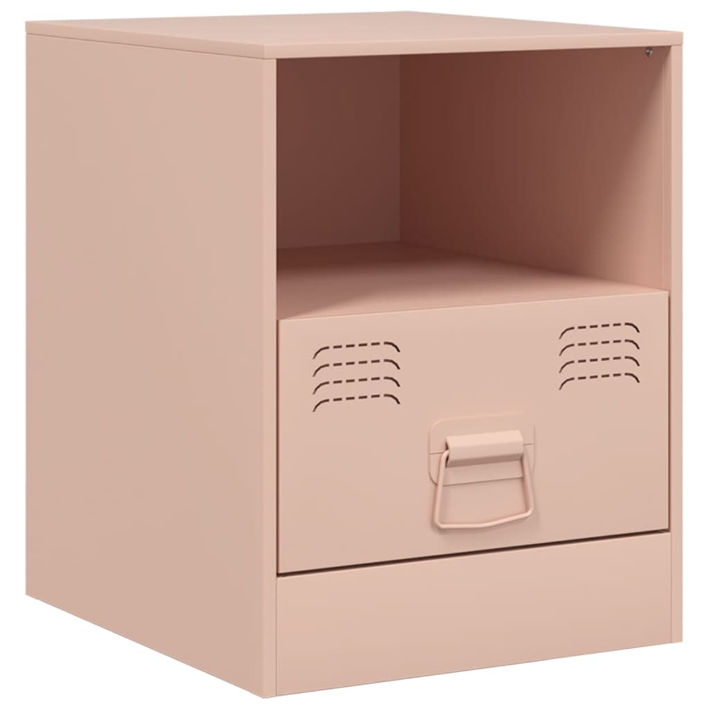 Bedside Table Pink 34.5x39x44 cm Steel