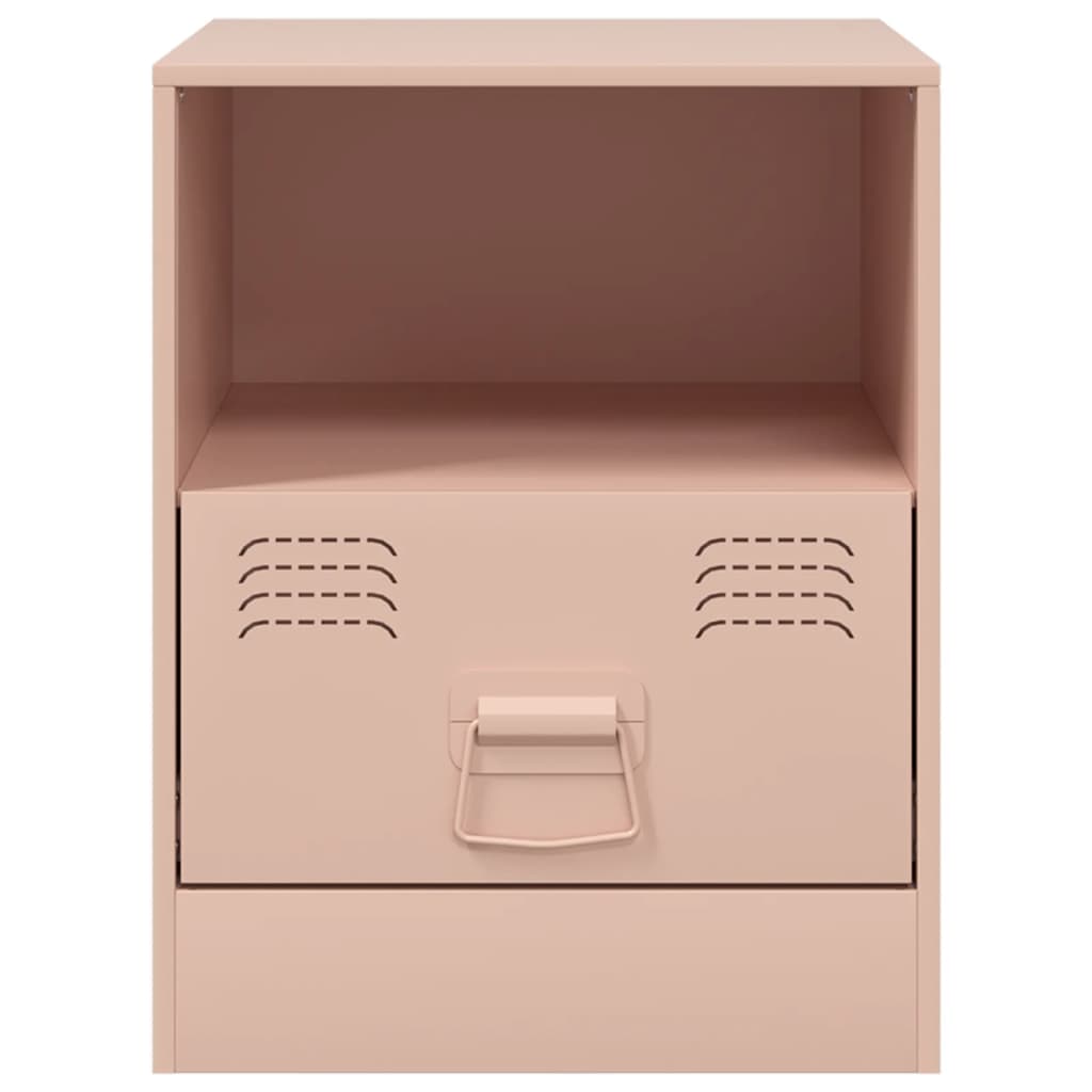 Bedside Table Pink 34.5x39x44 cm Steel