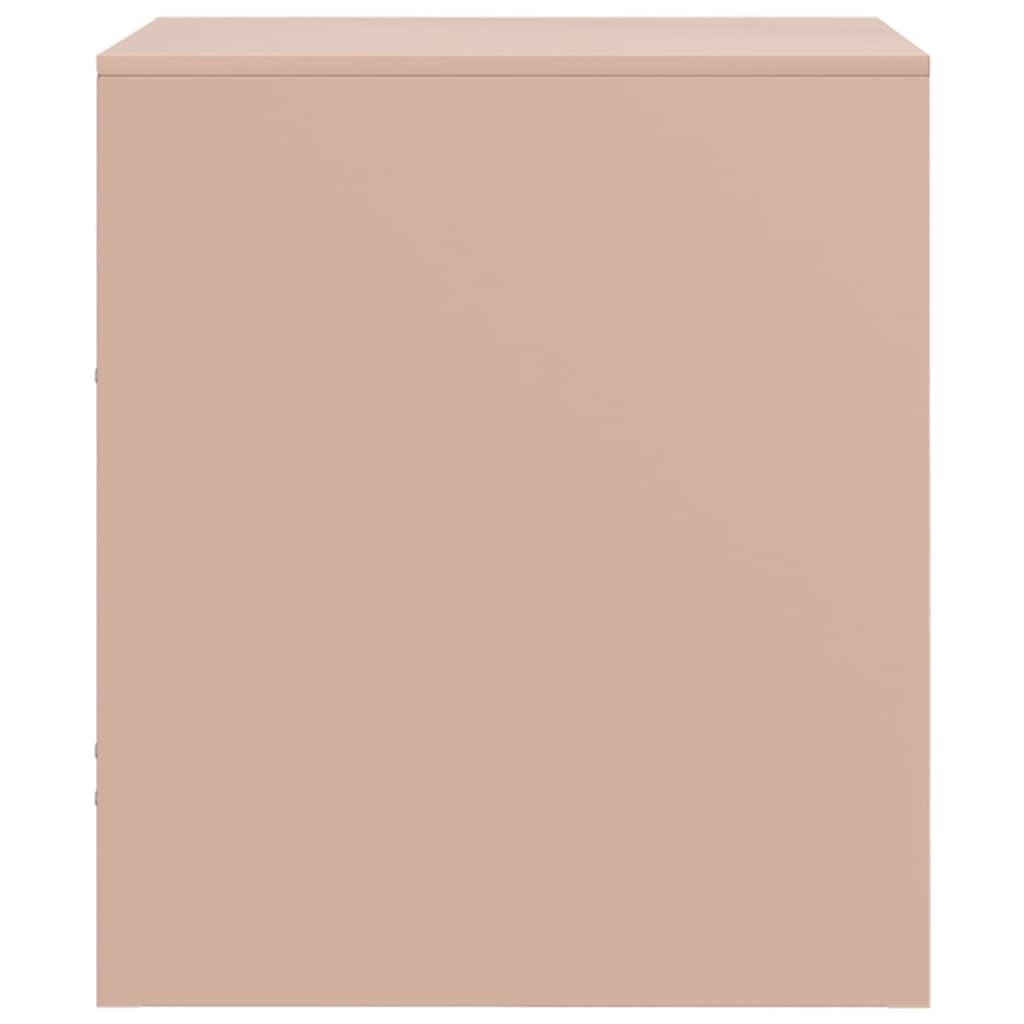 Bedside Table Pink 34.5x39x44 cm Steel