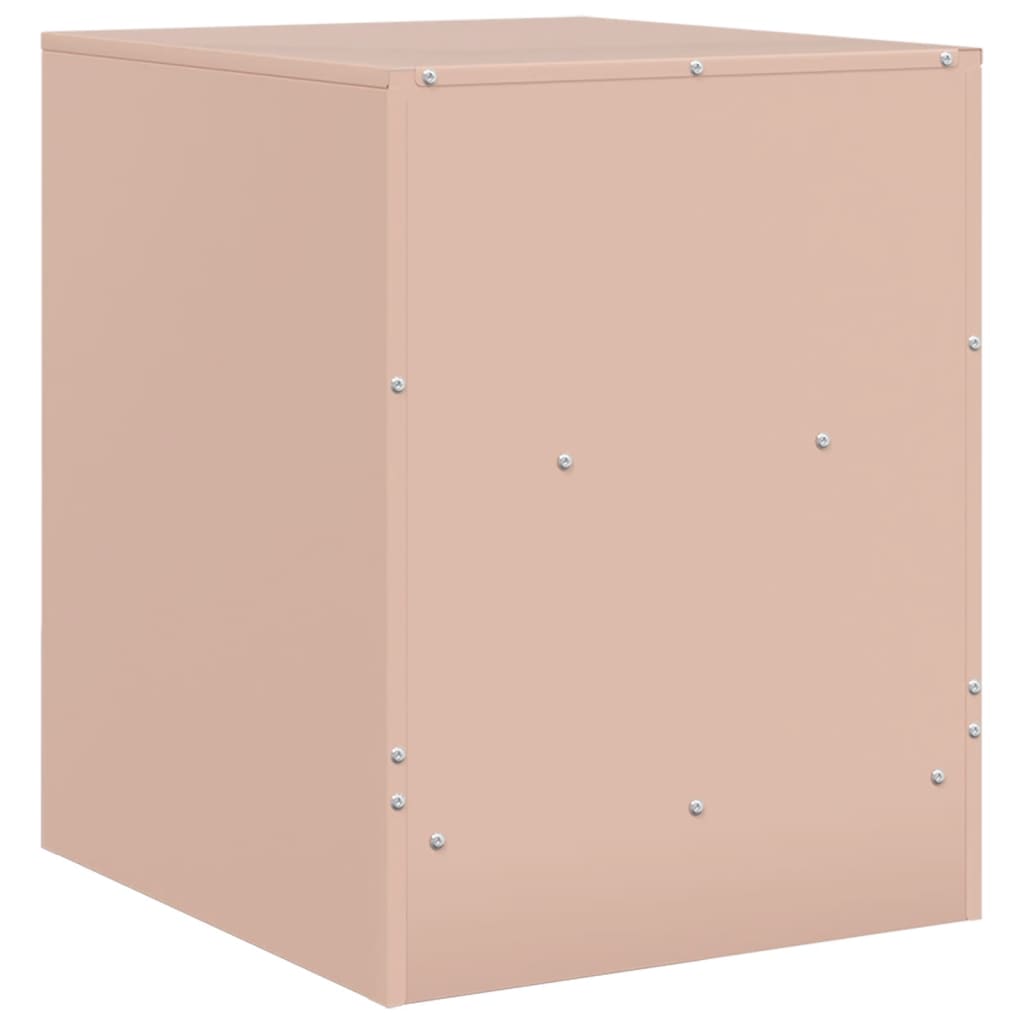 Bedside Table Pink 34.5x39x44 cm Steel