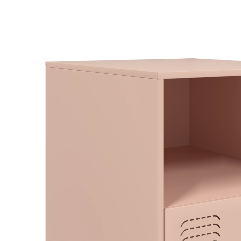 Bedside Table Pink 34.5x39x44 cm Steel