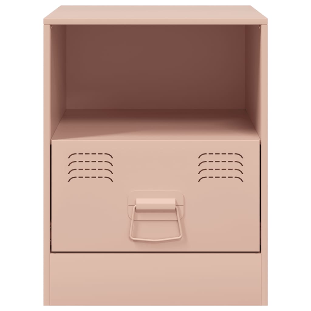 Tables de chevet 2 pcs. Rose 34,5x39x44 cm en acier