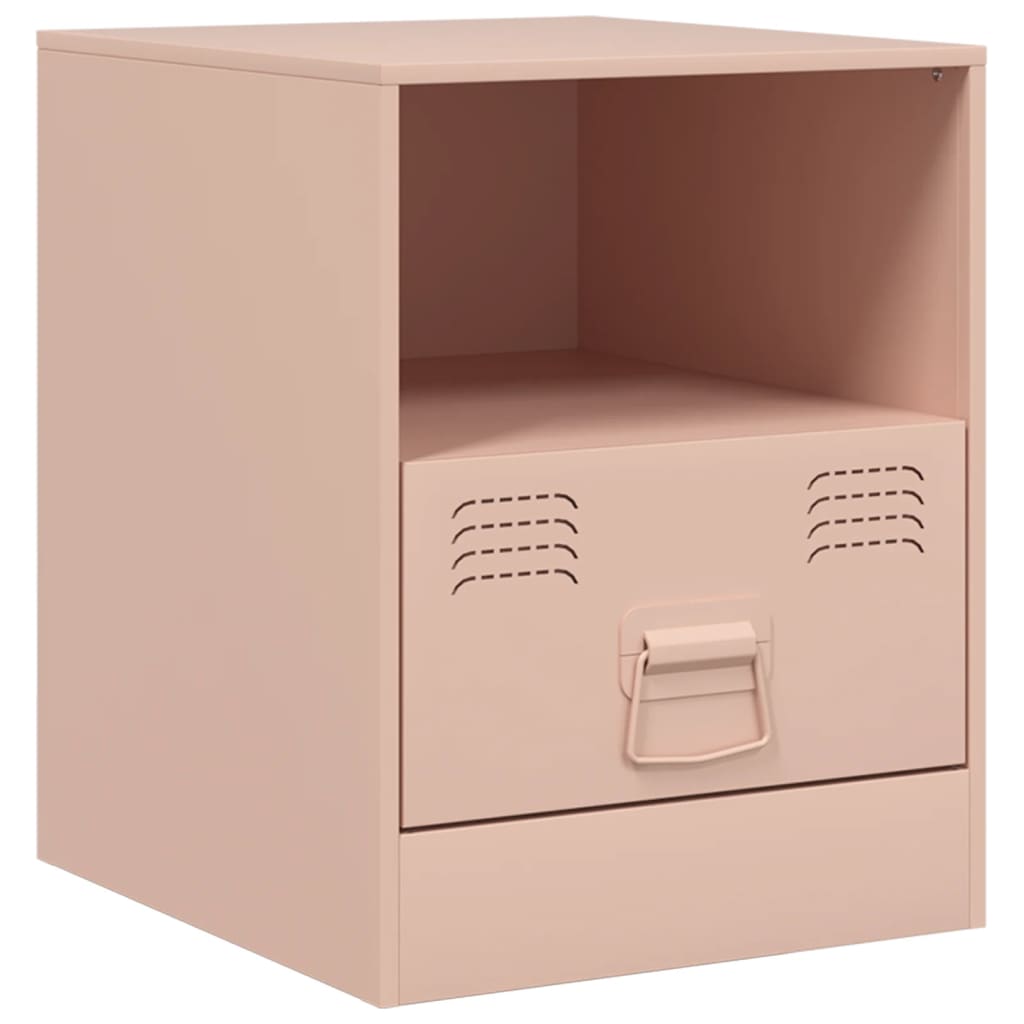 Tables de chevet 2 pcs. Rose 34,5x39x44 cm en acier