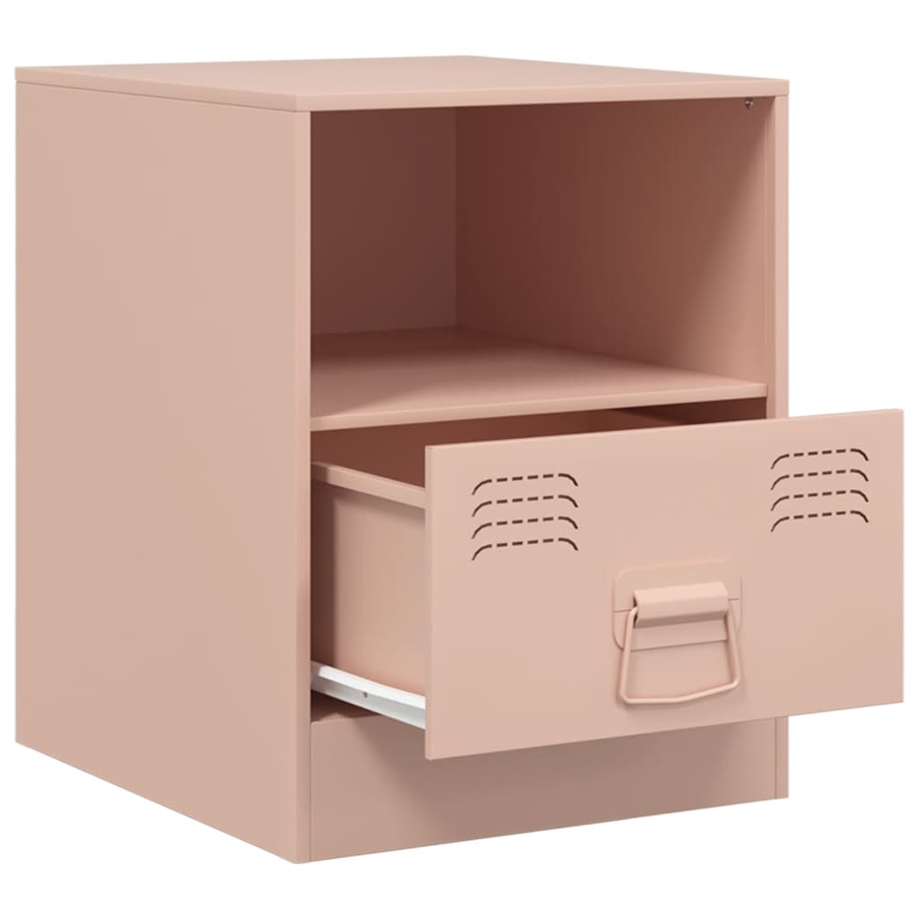 Tables de chevet 2 pcs. Rose 34,5x39x44 cm en acier