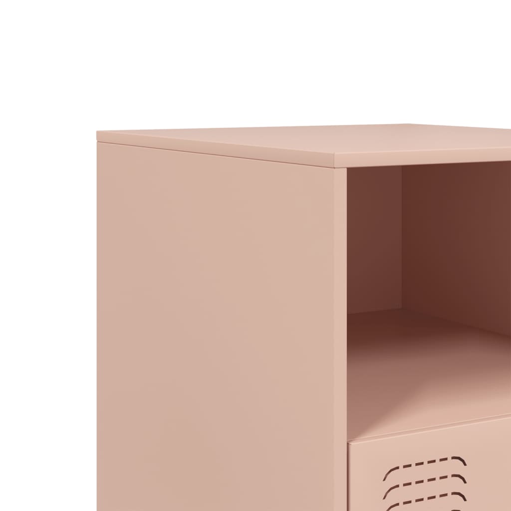 Tables de chevet 2 pcs. Rose 34,5x39x44 cm en acier