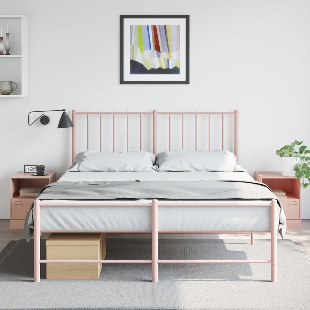Tables de chevet 2 pcs. Rose 34,5x39x44 cm en acier