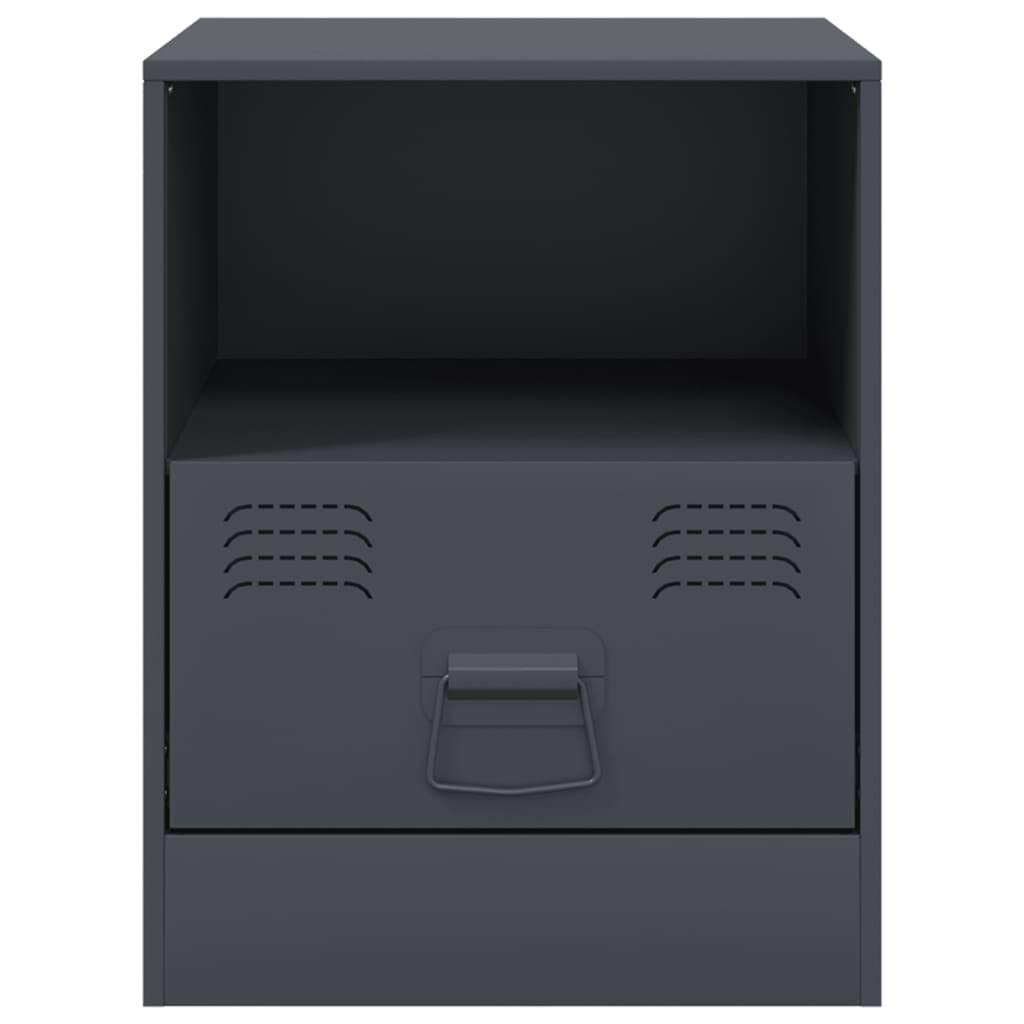 Bedside tables 2 pcs. Anthracite 34.5x39x44 cm steel