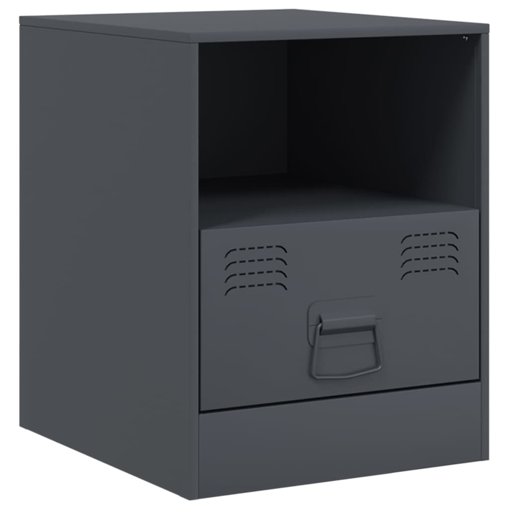 Bedside tables 2 pcs. Anthracite 34.5x39x44 cm steel