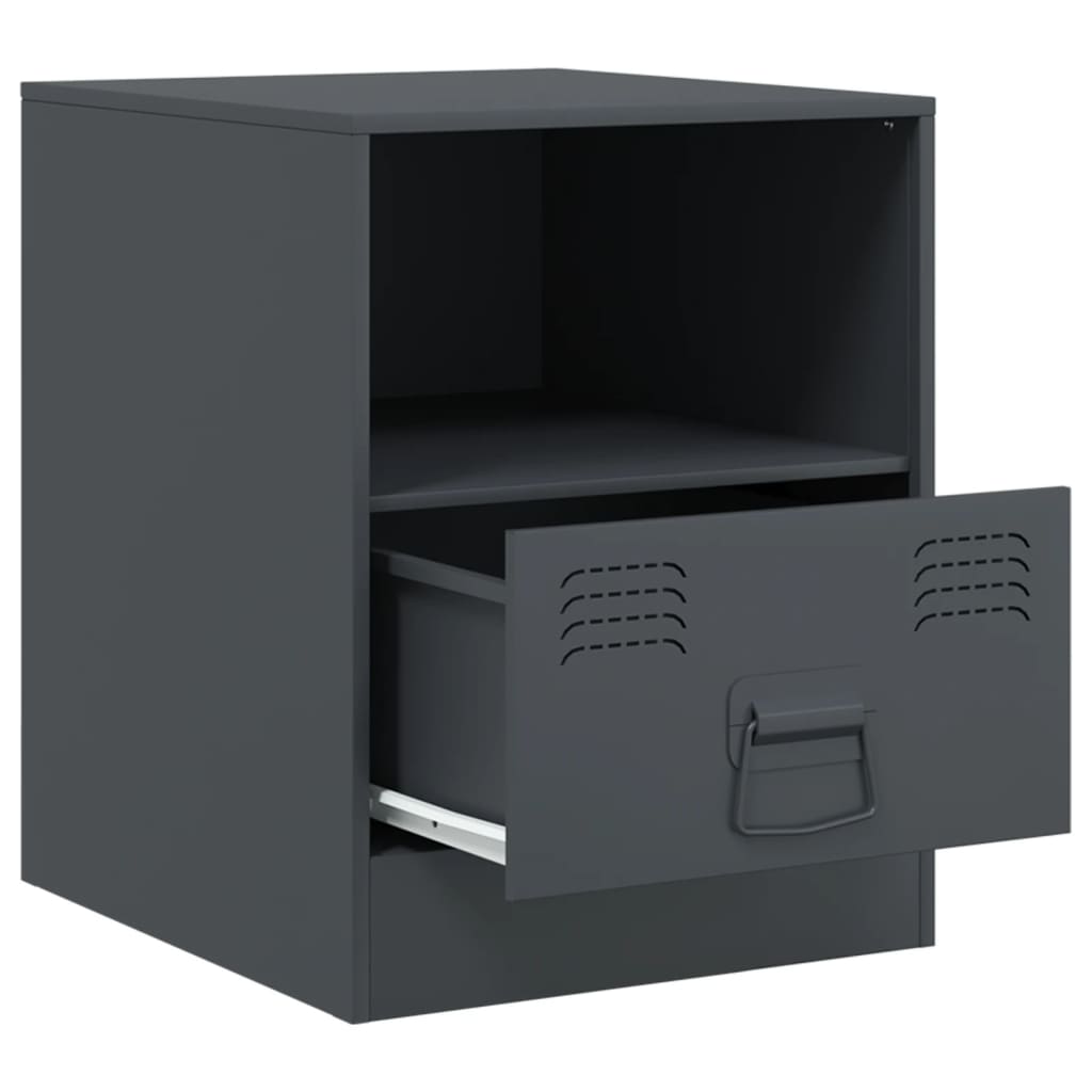 Bedside tables 2 pcs. Anthracite 34.5x39x44 cm steel