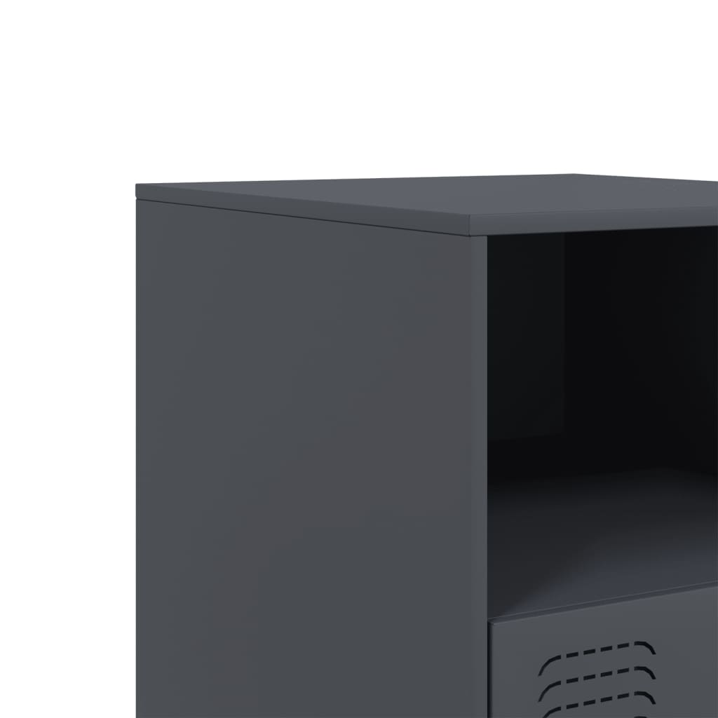 Bedside tables 2 pcs. Anthracite 34.5x39x44 cm steel