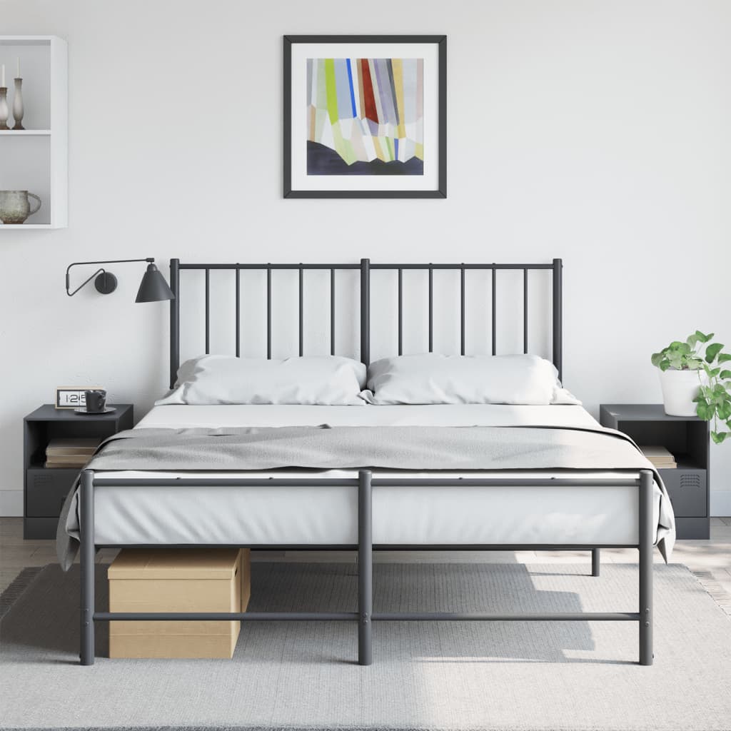Bedside tables 2 pcs. Anthracite 34.5x39x44 cm steel