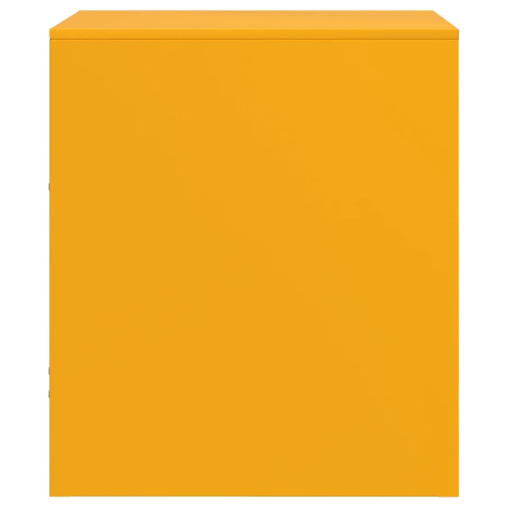 Tables de chevet 2 pcs. Jaune moutarde 34,5x39x44 cm en acier