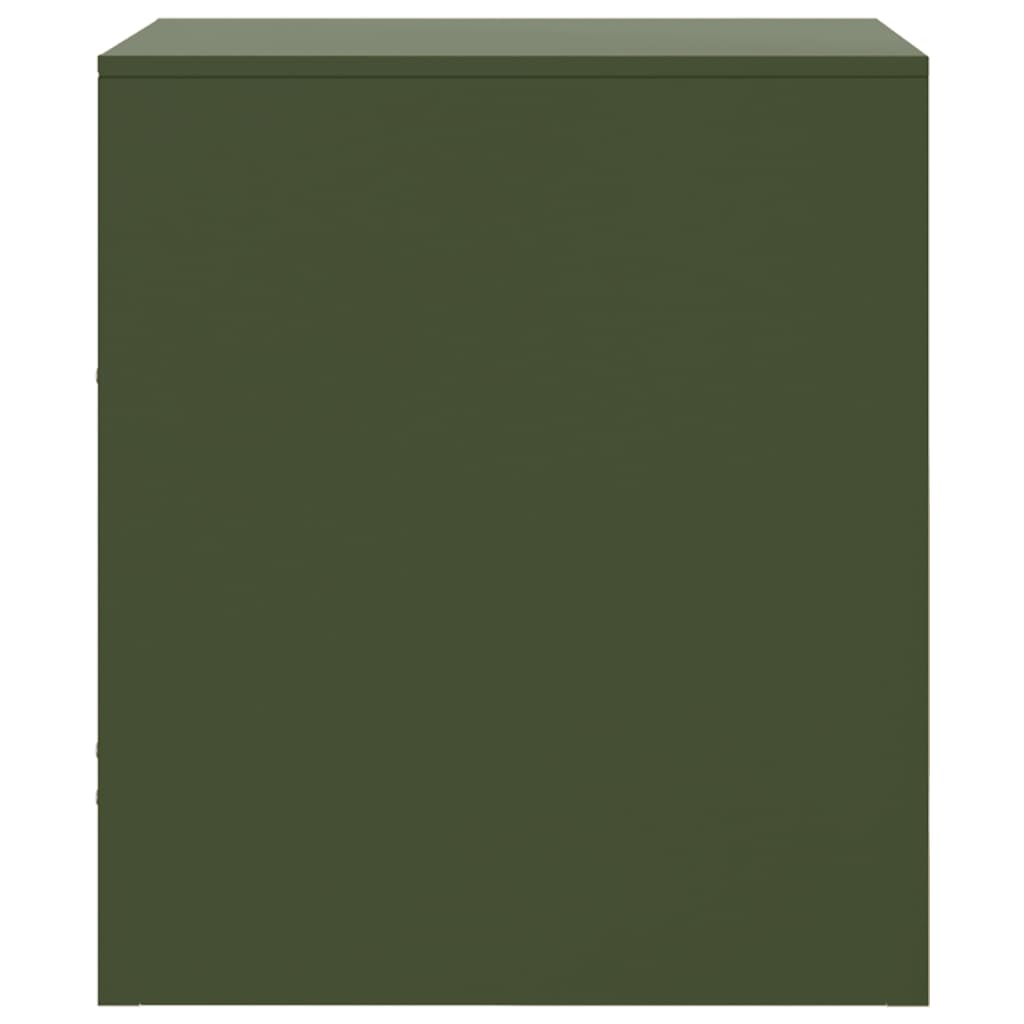 Bedside tables 2 pcs. Olive green 34.5x39x44 cm steel