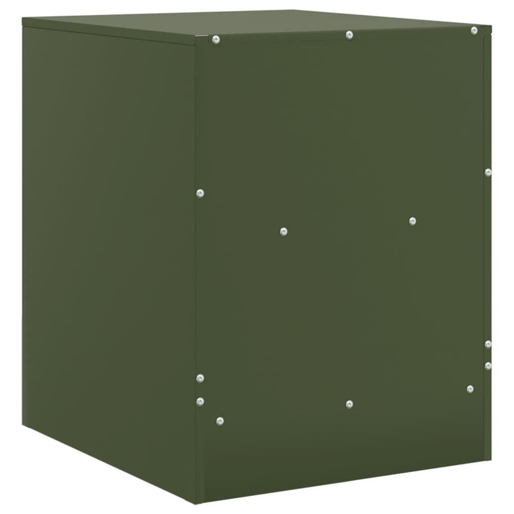 Bedside tables 2 pcs. Olive green 34.5x39x44 cm steel