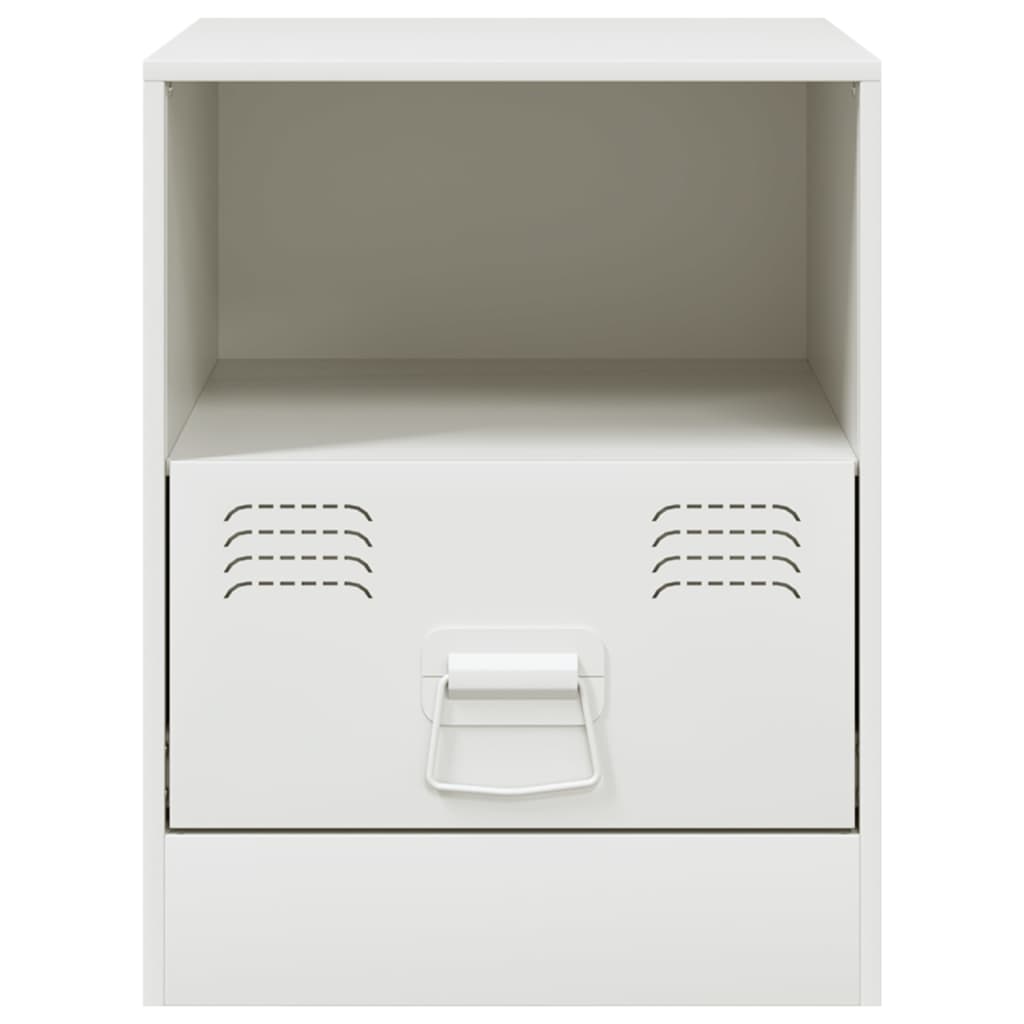 Tables de chevet 2 pcs. Blanc 34,5x39x44 cm en acier