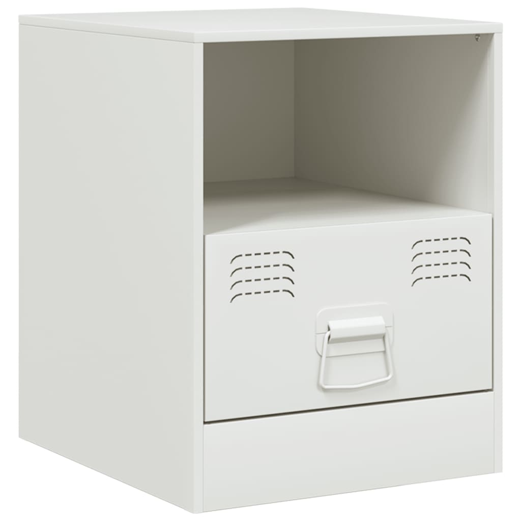Tables de chevet 2 pcs. Blanc 34,5x39x44 cm en acier