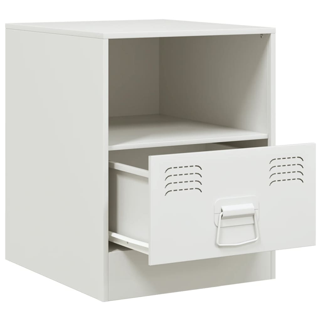 Tables de chevet 2 pcs. Blanc 34,5x39x44 cm en acier