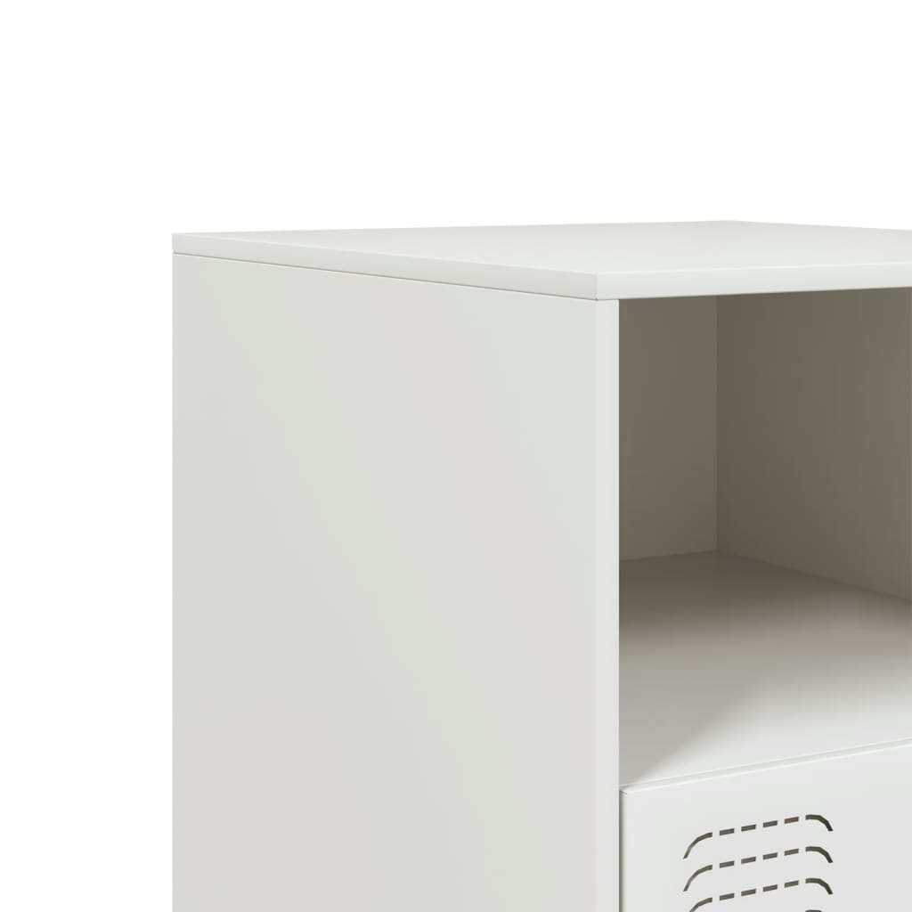 Tables de chevet 2 pcs. Blanc 34,5x39x44 cm en acier