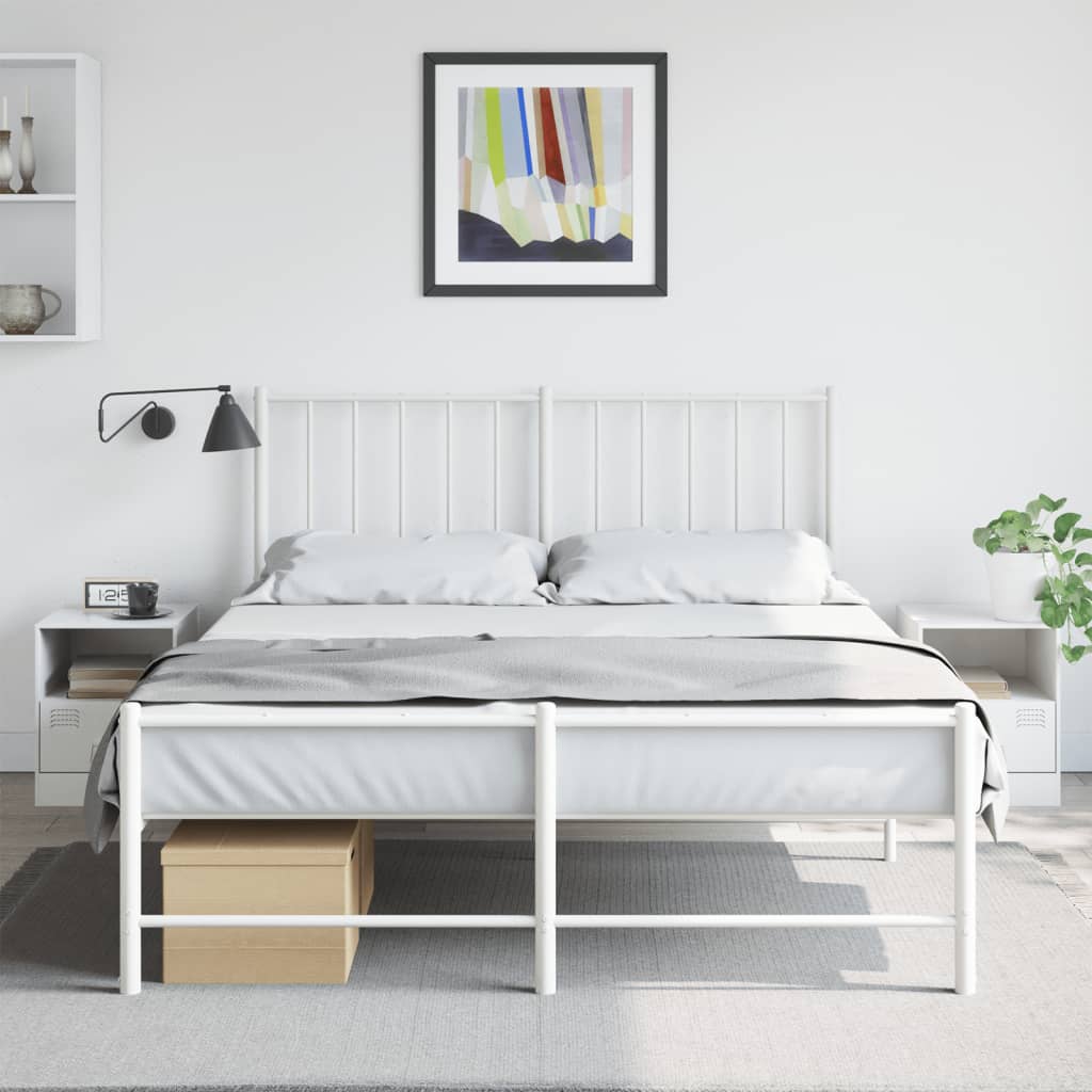 Tables de chevet 2 pcs. Blanc 34,5x39x44 cm en acier