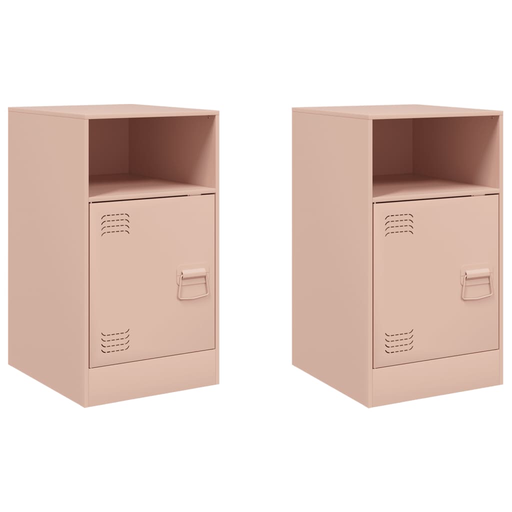 Tables de chevet 2 pcs Rose 34,5x39x62 cm en acier
