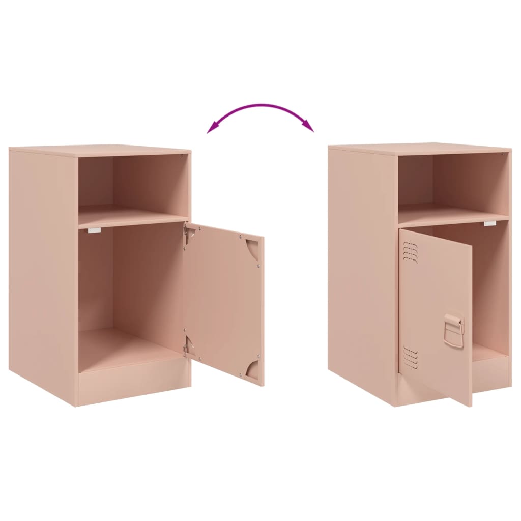 Tables de chevet 2 pcs Rose 34,5x39x62 cm en acier