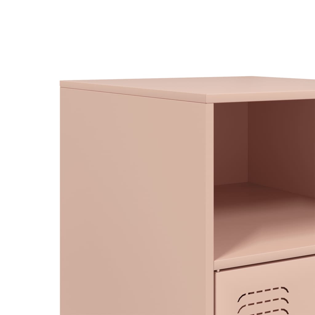 Tables de chevet 2 pcs Rose 34,5x39x62 cm en acier