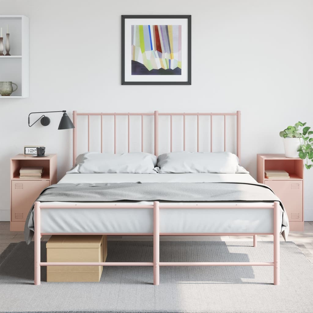 Tables de chevet 2 pcs Rose 34,5x39x62 cm en acier